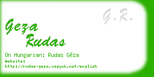geza rudas business card